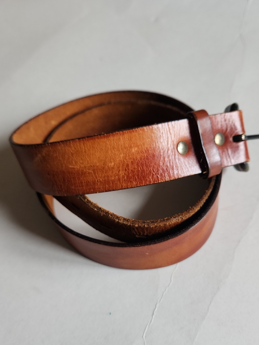 Unisex Classic Brown Genuine Leather Belt